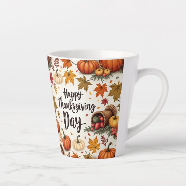 Happy Thanksgiving Day Latte Mug (Right)
