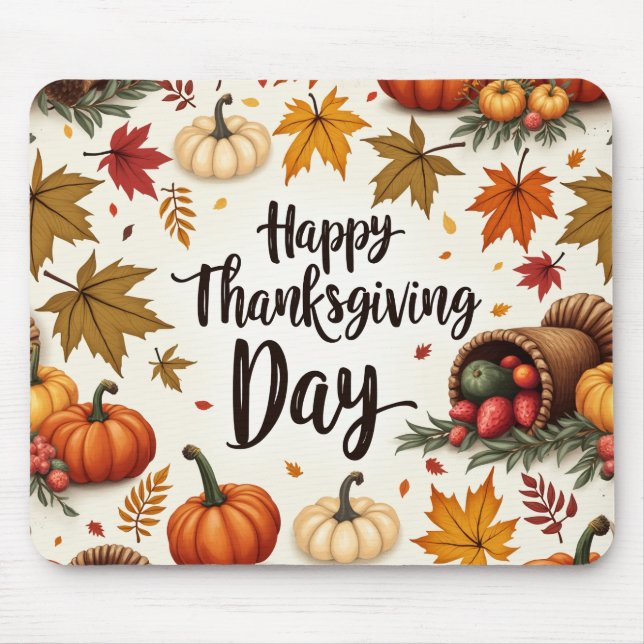 Happy Thanksgiving Day Mousepad (Front)