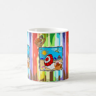 Happy Thanksgiving Day Mugs, Beach Coffee Mug