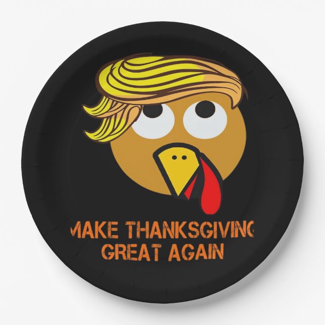 Happy Thanksgiving Day Paper Plate (Front)