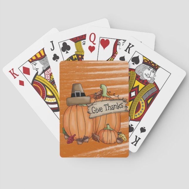 Happy Thanksgiving Day Playing Card Deck (Back)