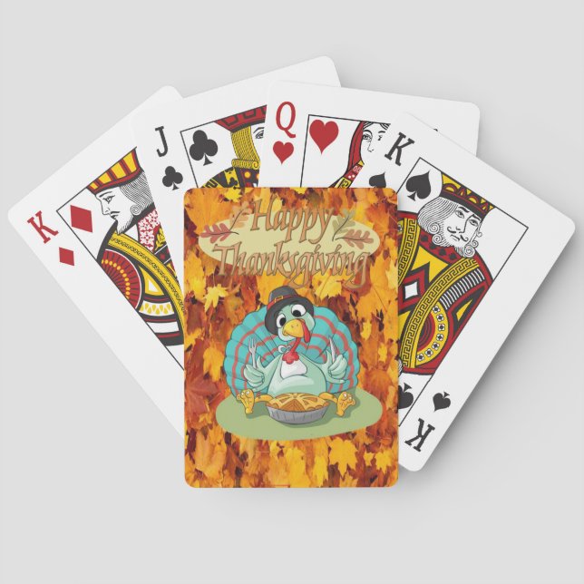 Happy Thanksgiving Day Playing Card Deck (Back)