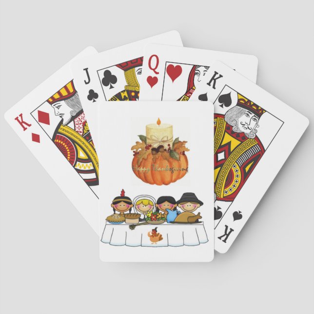 Happy Thanksgiving Day Playing Card Deck (Back)