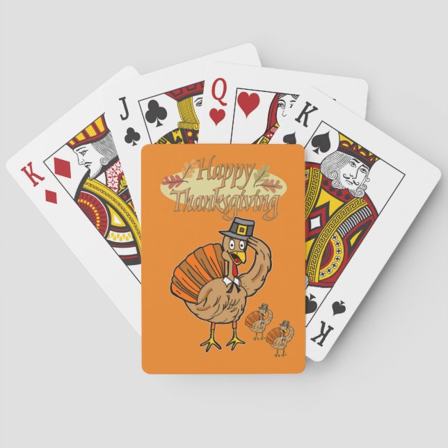 Happy Thanksgiving Day Playing Card Deck (Back)