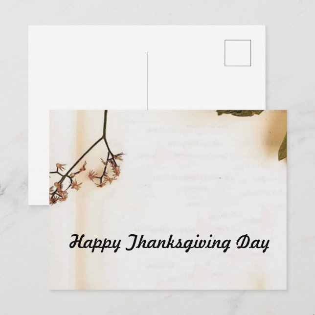 Happy Thanksgiving Day Postcard (Front/Back)