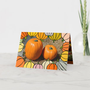 Happy Thanksgiving Day Pumpkins Holiday Card