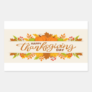 Happy Thanksgiving Day Rectangular Sticker
