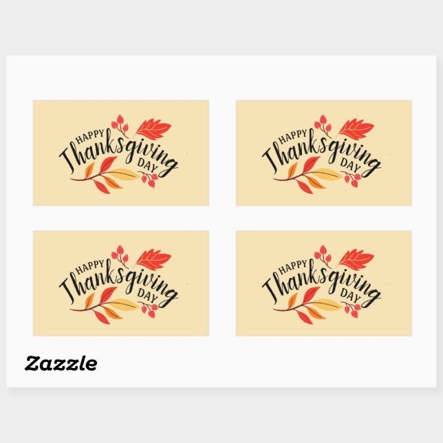 Happy Thanksgiving Day Rectangular Sticker (Sheet)