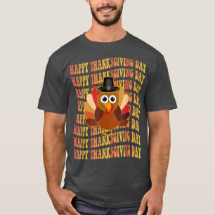 Happy Thanksgiving Day Retro Vintage Turkey T-Shirt
