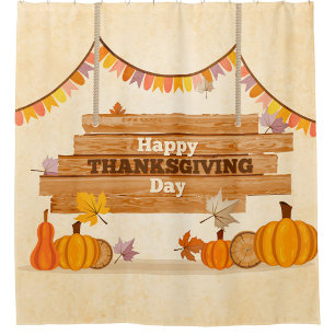 Happy Thanksgiving Day Shower Curtain