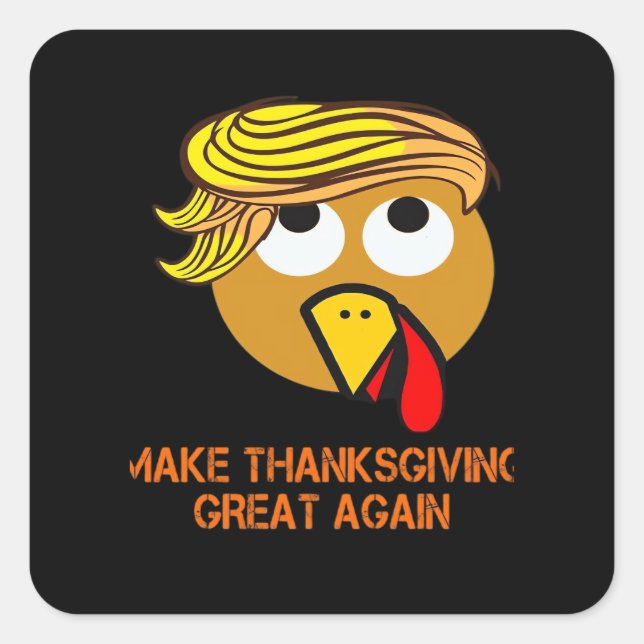 Happy Thanksgiving Day Square Sticker (Front)