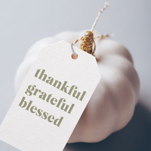 Happy Thanksgiving Day   Thankful Grateful Blessed Gift Tags