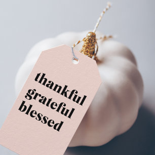 Happy Thanksgiving Day   Thankful Grateful Blessed Gift Tags