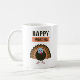 Happy Thanksgiving Day Turkey Grateful Holiday Coffee Mug