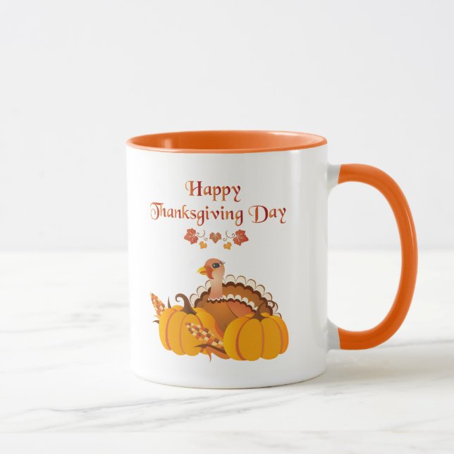 Happy Thanksgiving Day Turkey Mug (Right)