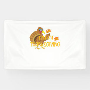 Happy Thanksgiving Day Turkey Thankful Men Women B Banner