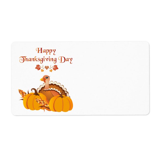 Happy Thanksgiving Day Turkey with Pumpkins (Front)