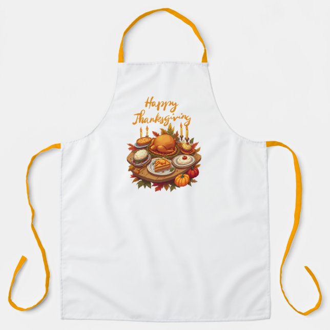 Happy Thanksgiving Dinner Apron (Front)