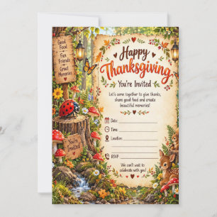 Happy Thanksgiving Dinner Invitation Card 🍂🦃