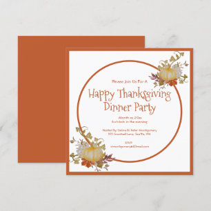 Happy Thanksgiving Dinner Party  Invitation