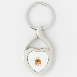 Happy Thanksgiving Doberman Dog Turkey Pumpkin Key Ring