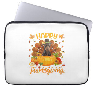 Happy Thanksgiving Doberman Dog Turkey Pumpkin  Laptop Sleeve