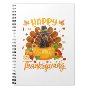 Happy Thanksgiving Doberman Dog Turkey Pumpkin  Notebook