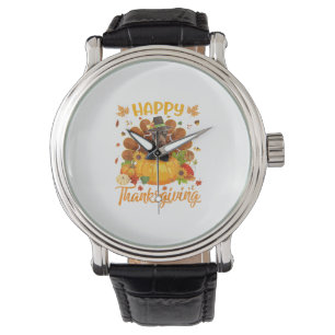Happy Thanksgiving Doberman Dog Turkey Pumpkin  Watch