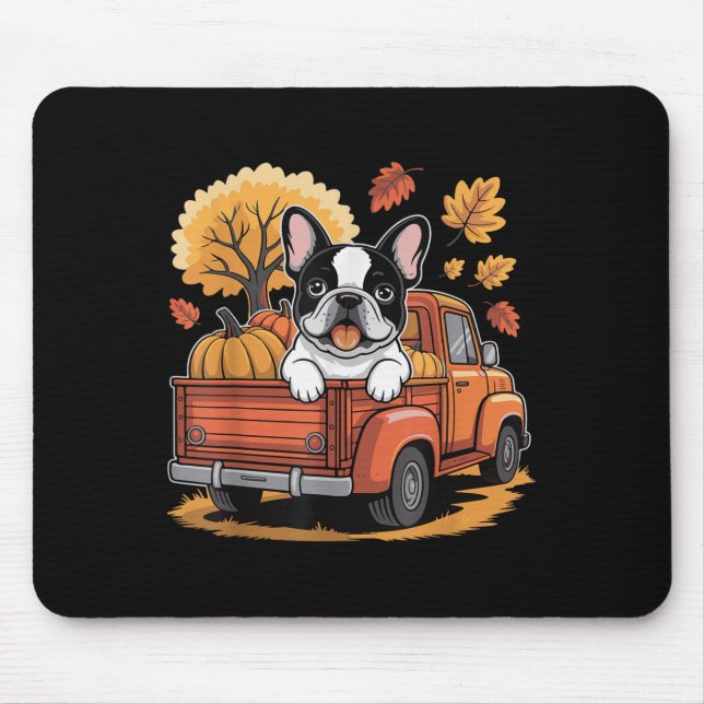 Happy Thanksgiving Dog Lovers French Bulldog Pumpk Mouse Mat (Front)