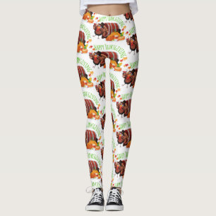 happy thanksgiving drunk turkey leggings