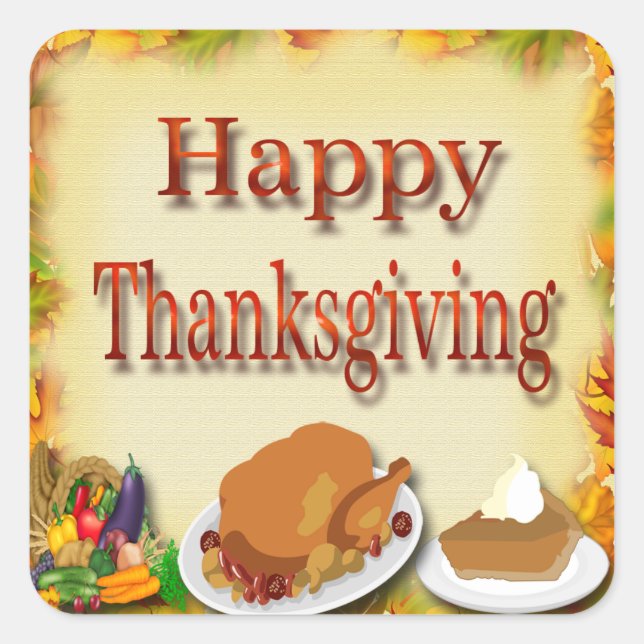 Happy Thanksgiving Envelope Seals (Front)