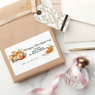Happy Thanksgiving Fall/Autumn Business Marketing  Rectangular Sticker
