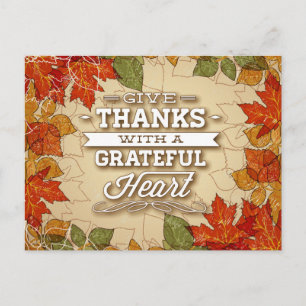 Happy Thanksgiving Fall Autumn Greetings Postcard