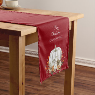 Happy Thanksgiving Fall Autumn Personalised Short Table Runner