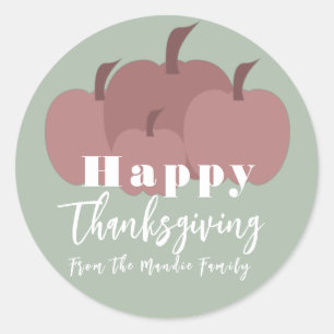 Happy Thanksgiving Fall Autumn Pumpkin Patch Classic Round Sticker