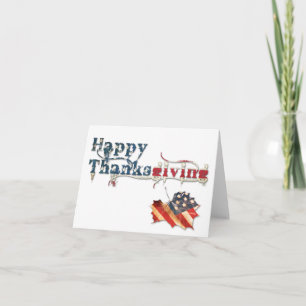 happy thanksgiving (fall flag) holiday card