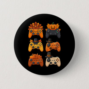 Happy Thanksgiving Fall Gaming Controllers Turkey  6 Cm Round Badge