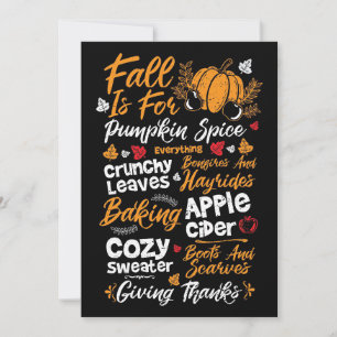 Happy Thanksgiving Fall Is For Pumpkin Spice Invitation