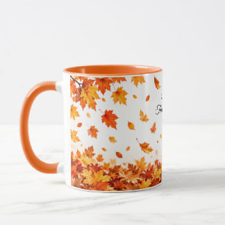 Happy Thanksgiving Fall Leaves Autumn Coffee Mug