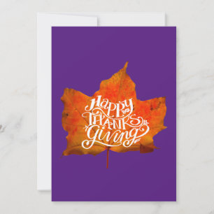 HAPPY THANKSGIVING FALL LEAVES AUTUMN LEAF INVITATION