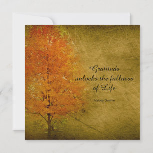 Happy Thanksgiving Fall Leaves Gratitude Flat Holiday Card