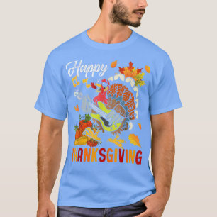 Happy Thanksgiving Fall Leaves Pumpkin Turkey Play T-Shirt