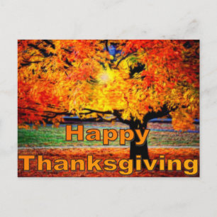 Happy Thanksgiving Fall Postcard