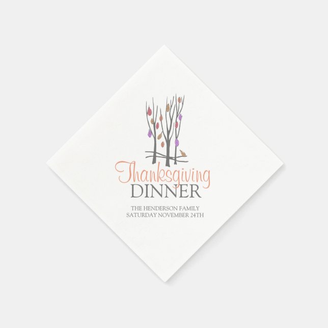 Happy thanksgiving fall tree napkins (Corner)