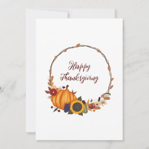 Happy Thanksgiving Fall Wreath Invitation