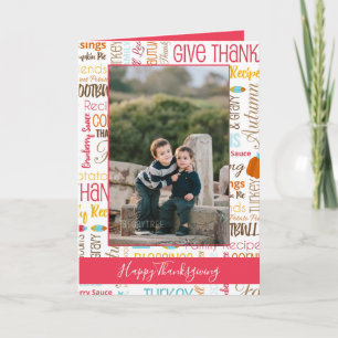 Happy Thanksgiving Family Photo Card
