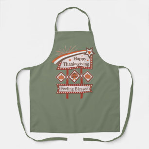 Happy Thanksgiving Feeling Blessed Retro Sign Apron