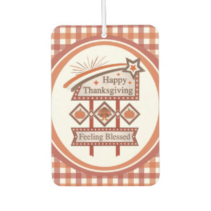 Happy Thanksgiving Feeling Blessed Retro Sign Car Air Freshener