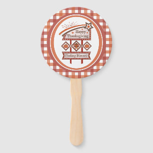 Happy Thanksgiving Feeling Blessed Retro Sign Hand Fan