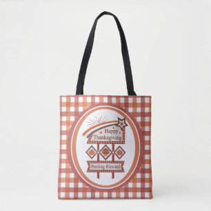 Happy Thanksgiving Feeling Blessed Retro Sign Tote Bag